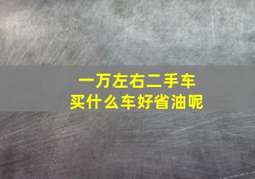 一万左右二手车买什么车好省油呢