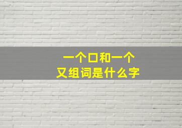 一个口和一个又组词是什么字