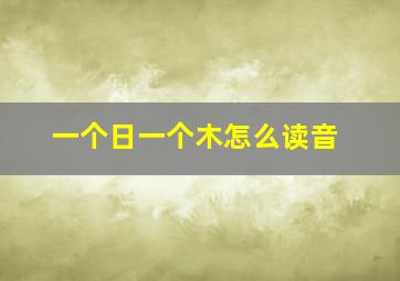 一个日一个木怎么读音