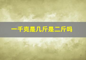 一千克是几斤是二斤吗