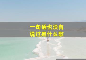 一句话也没有说过是什么歌