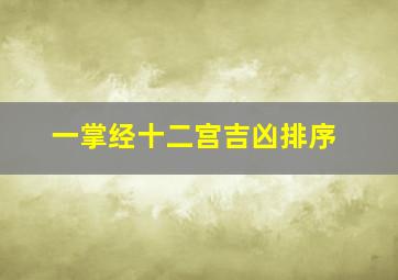 一掌经十二宫吉凶排序