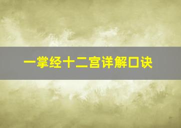 一掌经十二宫详解口诀