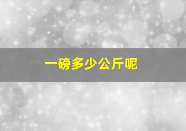 一磅多少公斤呢