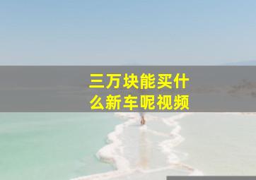 三万块能买什么新车呢视频