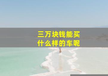 三万块钱能买什么样的车呢