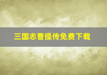 三国志曹操传免费下载