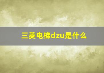 三菱电梯dzu是什么