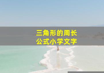 三角形的周长公式小学文字