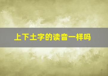 上下土字的读音一样吗