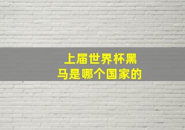 上届世界杯黑马是哪个国家的