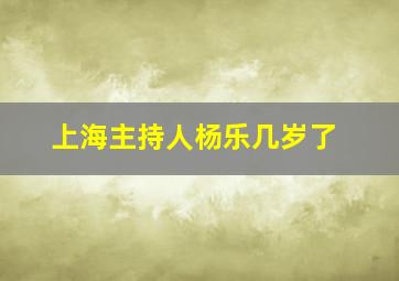 上海主持人杨乐几岁了