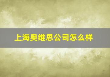 上海奥维思公司怎么样