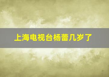 上海电视台杨蕾几岁了