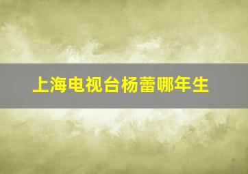 上海电视台杨蕾哪年生