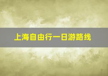 上海自由行一日游路线