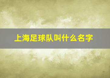 上海足球队叫什么名字