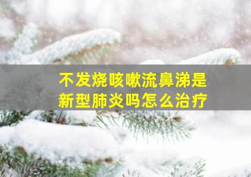 不发烧咳嗽流鼻涕是新型肺炎吗怎么治疗