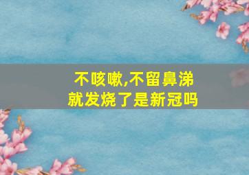 不咳嗽,不留鼻涕就发烧了是新冠吗