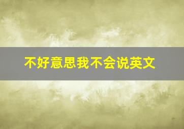 不好意思我不会说英文