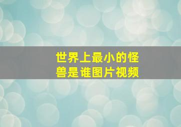 世界上最小的怪兽是谁图片视频