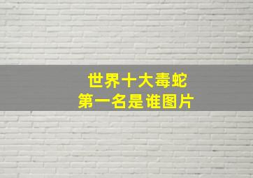 世界十大毒蛇第一名是谁图片