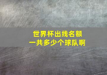 世界杯出线名额一共多少个球队啊