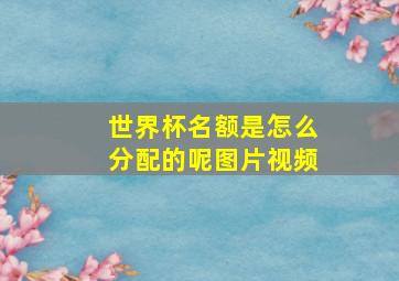 世界杯名额是怎么分配的呢图片视频