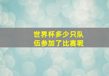 世界杯多少只队伍参加了比赛呢