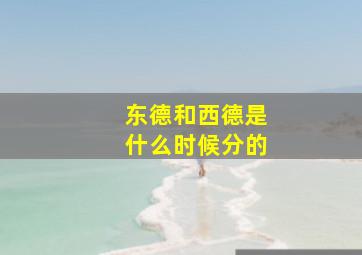 东德和西德是什么时候分的