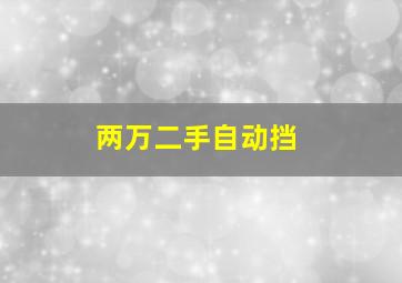 两万二手自动挡