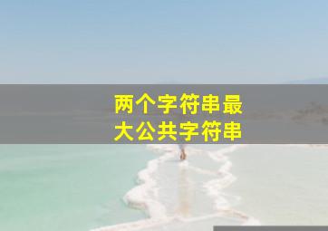 两个字符串最大公共字符串