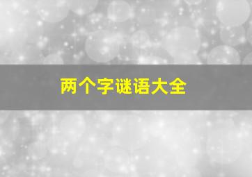 两个字谜语大全