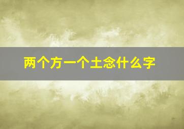 两个方一个土念什么字