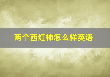 两个西红柿怎么样英语