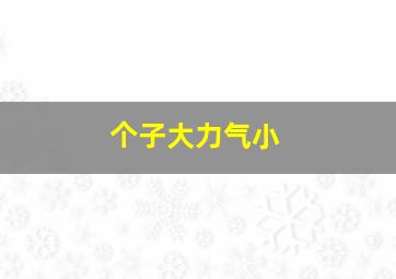 个子大力气小