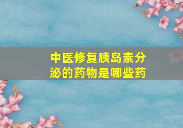 中医修复胰岛素分泌的药物是哪些药