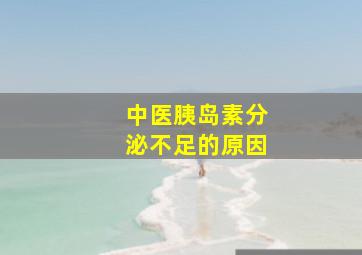 中医胰岛素分泌不足的原因