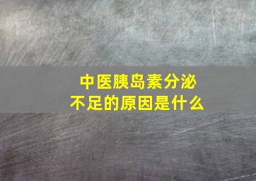 中医胰岛素分泌不足的原因是什么