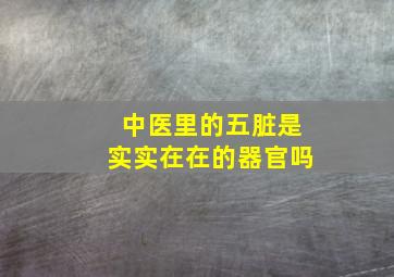 中医里的五脏是实实在在的器官吗