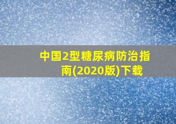 中国2型糖尿病防治指南(2020版)下载