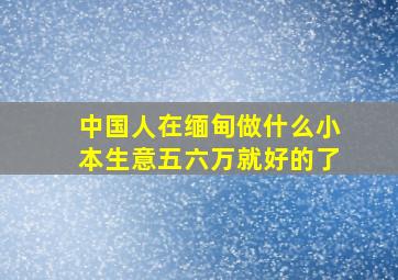 中国人在缅甸做什么小本生意五六万就好的了