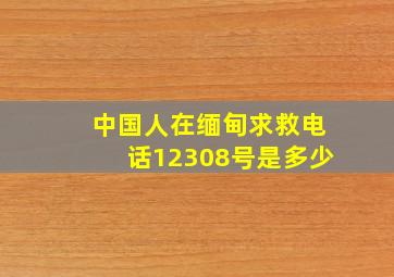 中国人在缅甸求救电话12308号是多少