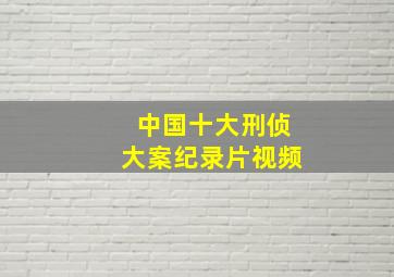 中国十大刑侦大案纪录片视频