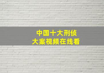 中国十大刑侦大案视频在线看