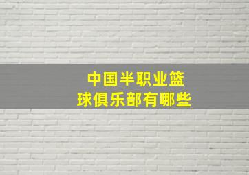 中国半职业篮球俱乐部有哪些