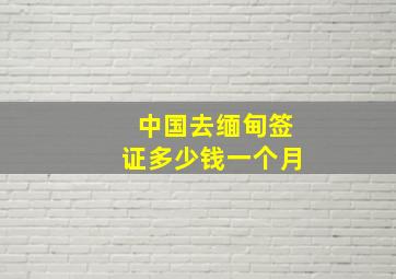 中国去缅甸签证多少钱一个月