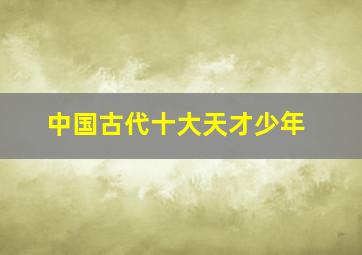 中国古代十大天才少年