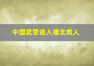 中国武警进入缅北救人