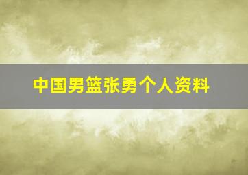 中国男篮张勇个人资料